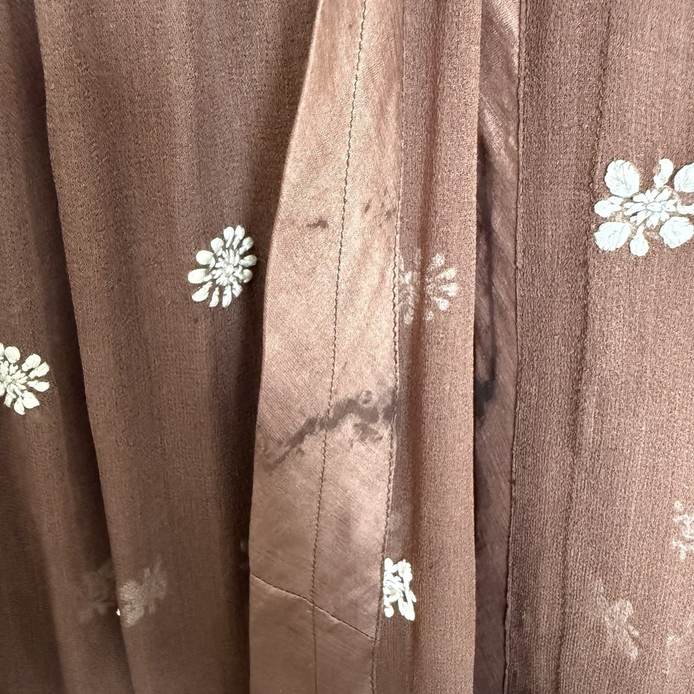 Joshi Women's Cover Up Kimono 2 Silk Embroidered Sheer Boho Peasant Fairy Kaftan - Picture 12 of 12